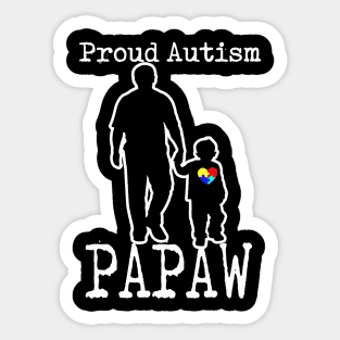 Proud Autism PAPAW And Son Puzzle Piece Awareness Sticker